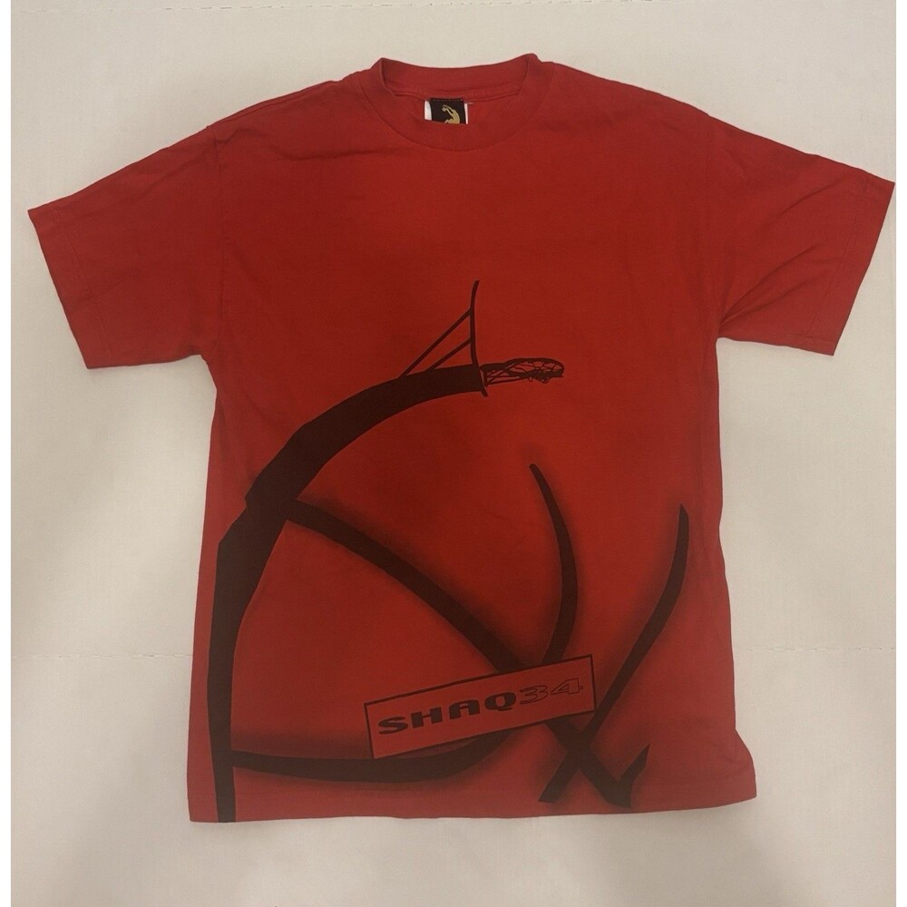 Men’s M Red "SHAQ34" Graphic Basketball Tee Short Sleeve Crew Neck T-Shirt
